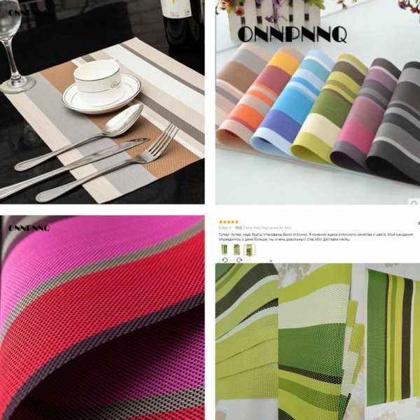 Красивый полосатый  комплект ковриков на стол OnnPnnQ (4 шт, 5 цветов)