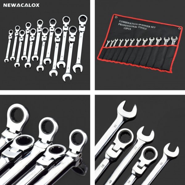 Набор гаечных ключей Newacalox на все случаи ремонта  (12 шт, 8-19 мм)