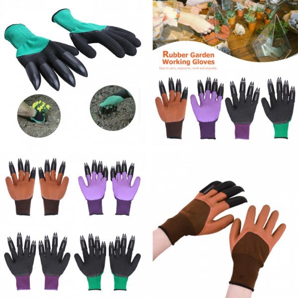 Садовые перчатки с когтями от VKTECH (1 пара, 2 цвета)