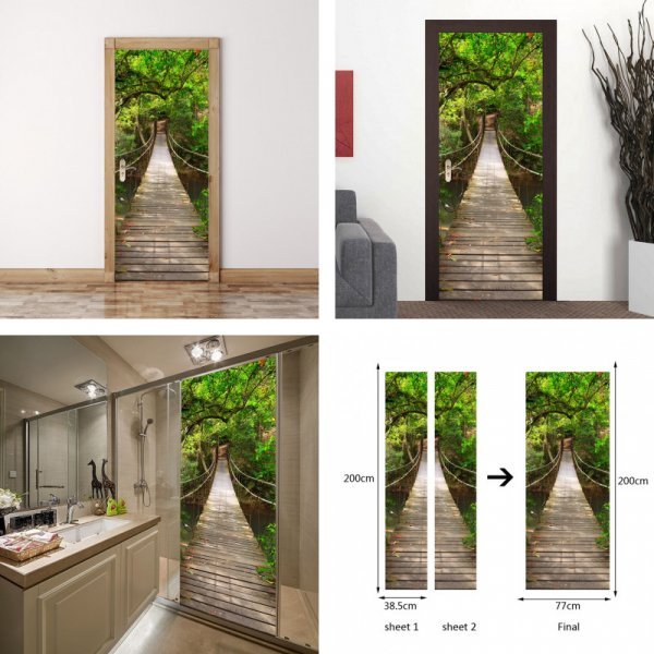 Декоративная 3D наклейка на дверь HonC (38,5*200 см)