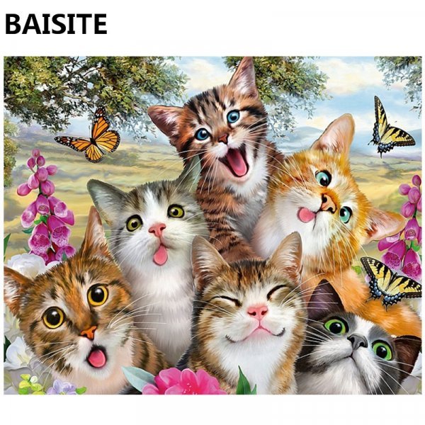 Веселые котята от BAISITE (24 вида, 40 см * 50 см)