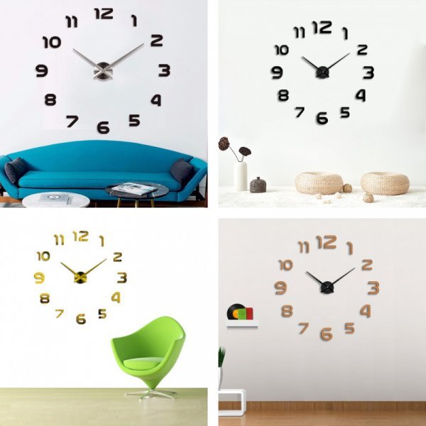 Любимые всеми настенные 3D часы Muhsein (8 цветов, 37" или 47")