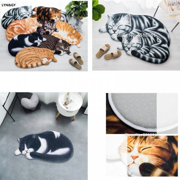 коврик Спящая кошка от LYN&GY (9 видов, 2 размера)