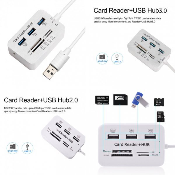 Крутой  USB-концентратор и Card Reader от iMice (2 вида)