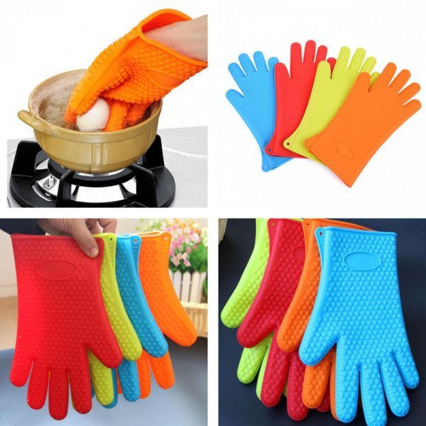 Силиконовые кухонные термостойкие перчатки от VKTECH (1 шт)
