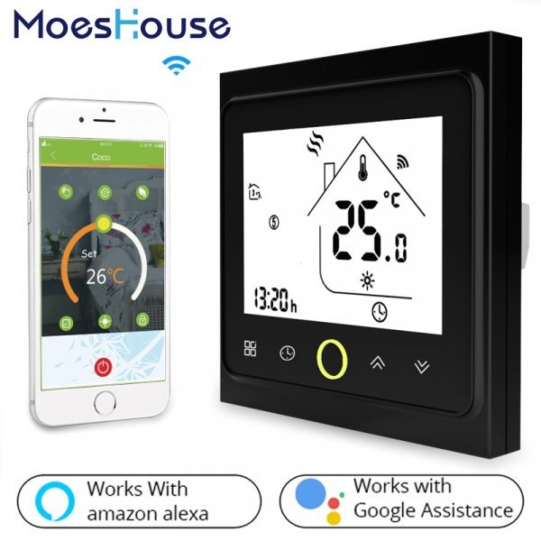 Термостат с ЖК-дисплеем и подключением к телефону по Wifi от MoesHouse