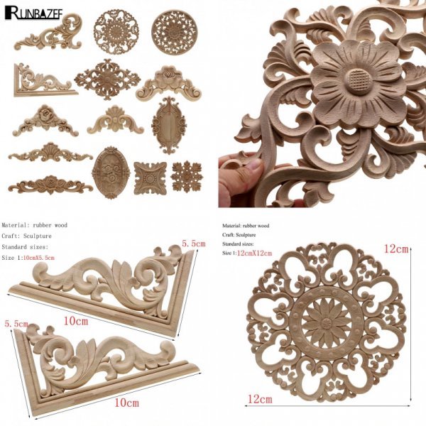 Резные деревянные украшения для мебели от RUNBAZEF (35 видов)