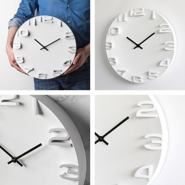 Шикарные часы для Скандинавского интерьера XHER (2 цвета, 35*35*3 см)